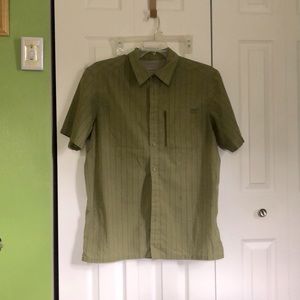 Mens MERRELL Opti Wick UPF 30+ Golf green short sleeve button up Shirt sz Large